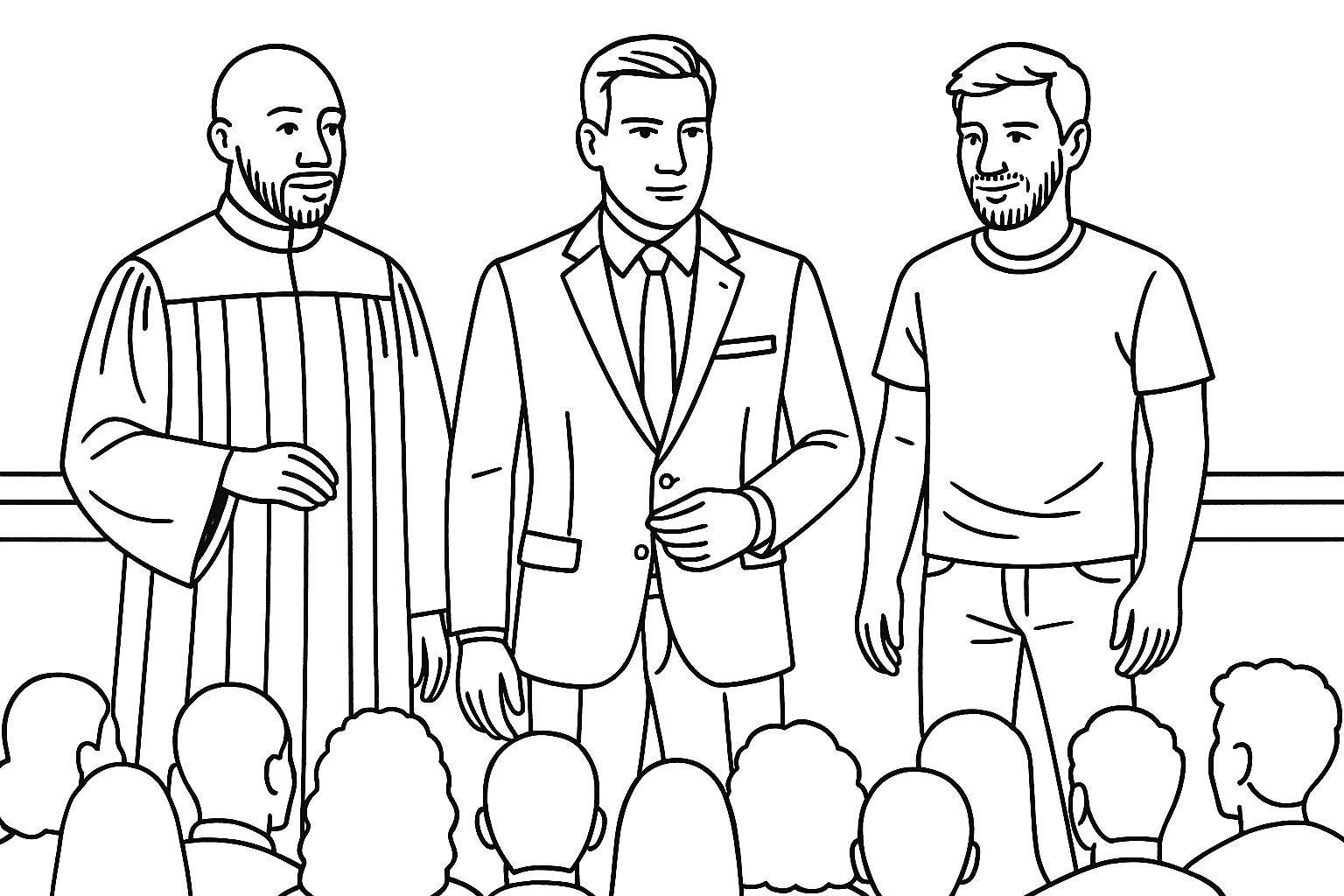 Illsutration of pastors together, each wearing their unique attire.