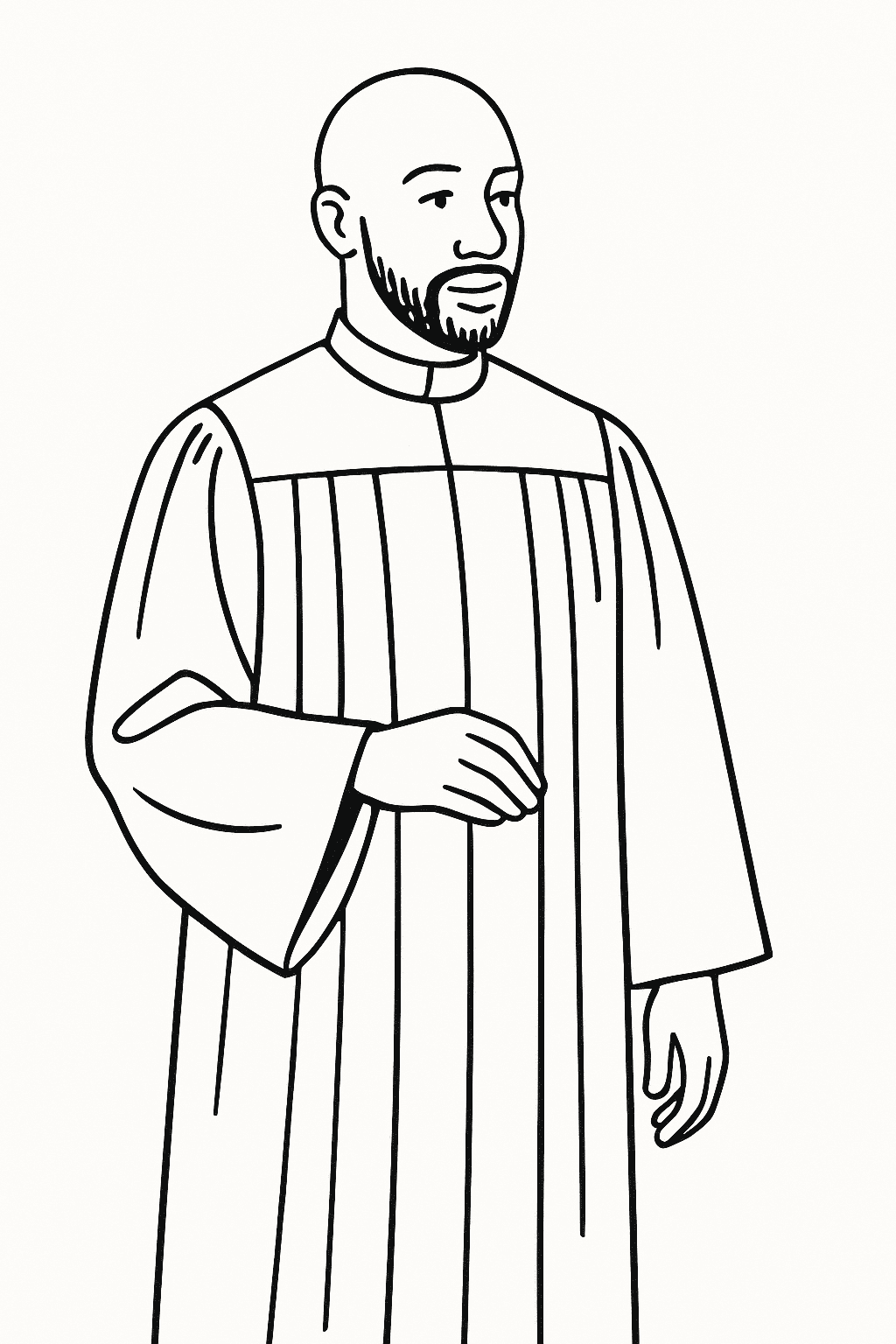 Illustratioin of a pastor wearing a robe.